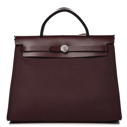 Hermes Vache Hunter Toile Officier Herbag Zip 31 PM Prune 1 of 9