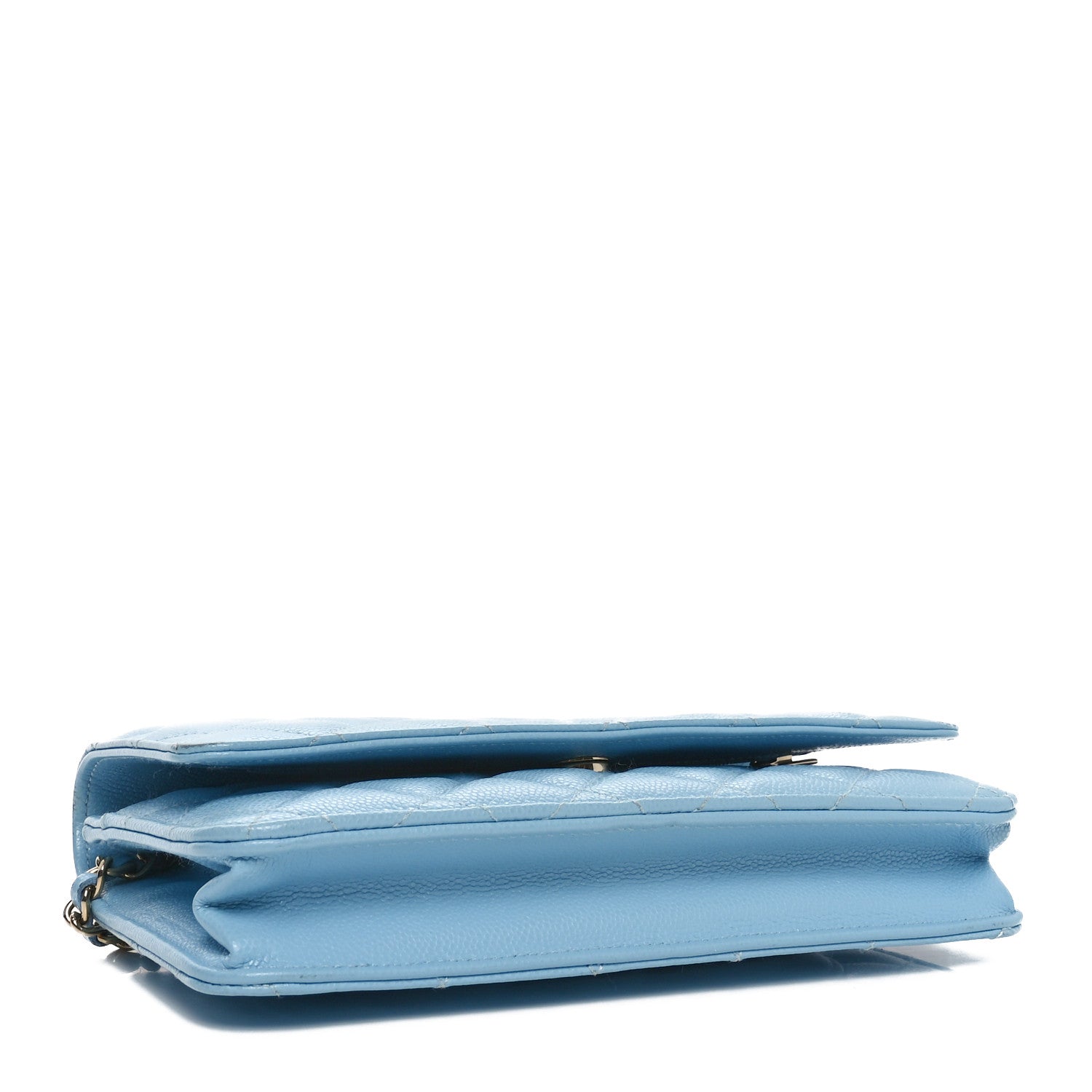 Chanel Caviar Quilted Wallet on Chain WOC Light Blue 4 of 13