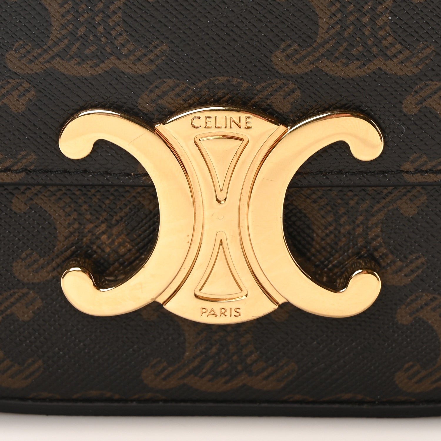 Celine Triomphe Canvas Calfskin Mini Claude Tan 8 of 11