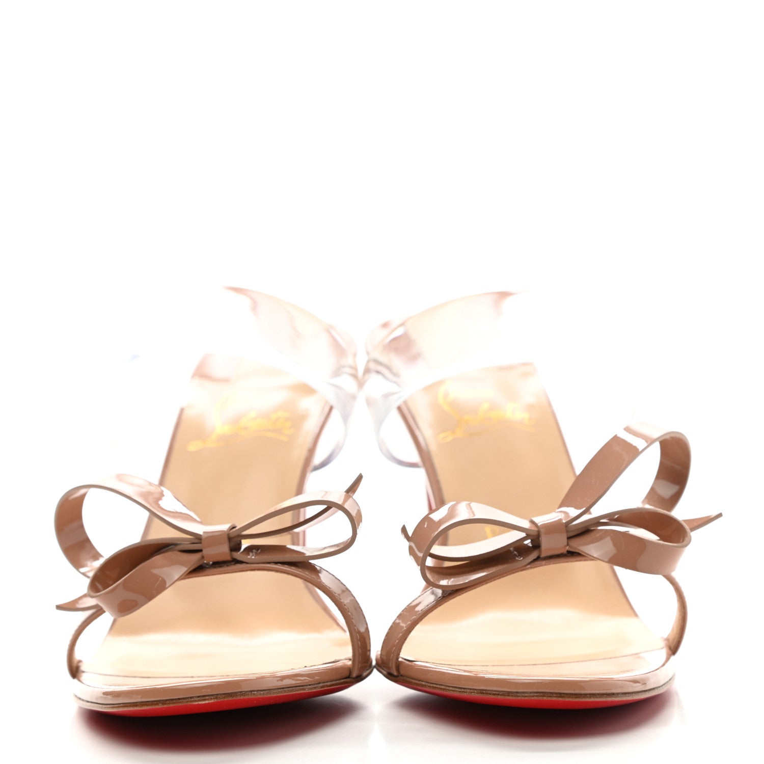 Christian Louboutin Patent PVC Just Nodo 85 Slide Sandals 39 Nude 2 of 10