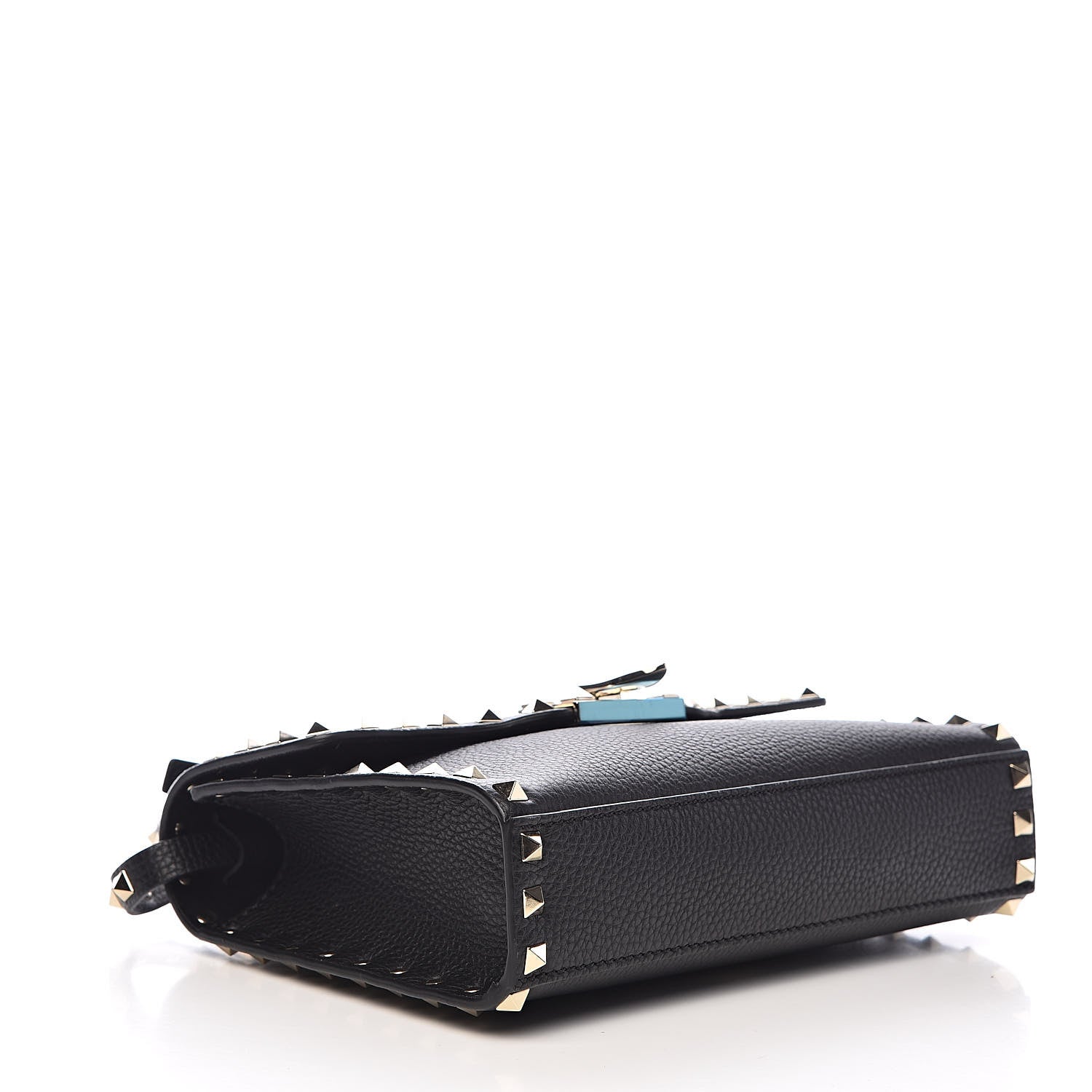 Valentino Garavani Pebbled Calfskin Medium Rockstud Flip Lock Crossbody Bag Black 4 of 9
