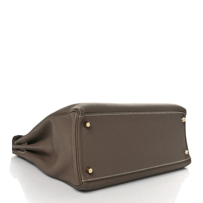 Hermes Togo Kelly Retourne 35 Etoupe 4 of 9