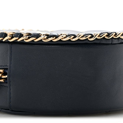 Chanel Lambskin Quilted Chain Around CC Round Clutch With Chain Navy 9 of 11