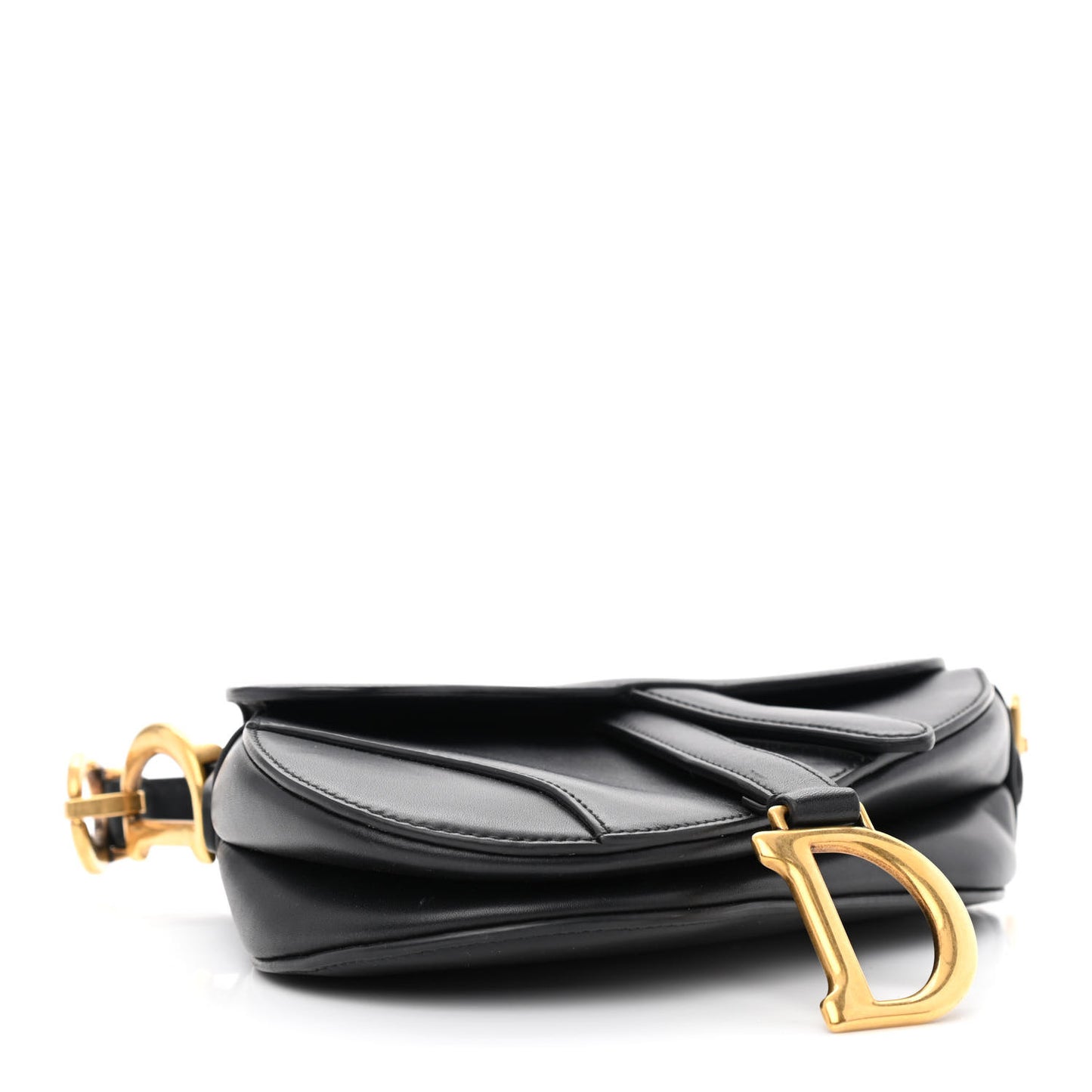 Calfskin Mini Saddle Bag Black
