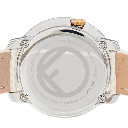 Fendi Stainless Steel Calfskin 28mm Run Away Quartz Watch Ivory 4 of 5