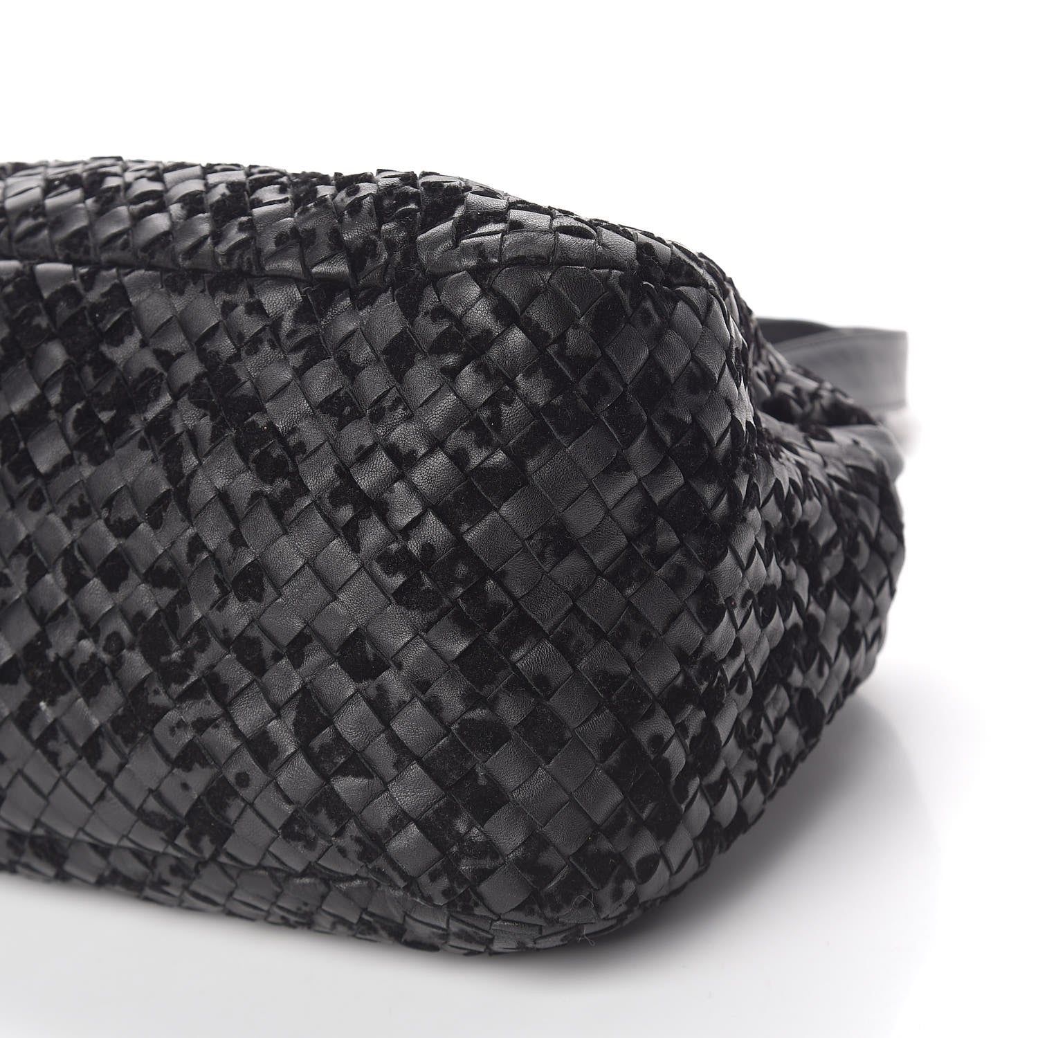 Bottega Veneta Nappa Intrecciato Velvet Embellished Top Handle Bag Black 8 of 13
