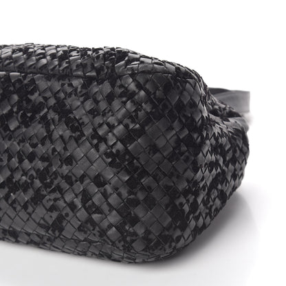 Bottega Veneta Nappa Intrecciato Velvet Embellished Top Handle Bag Black 8 of 13