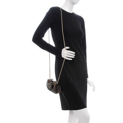 Christian Louboutin Calfskin Cabo Sweety Charity Crossbody Bag Black Gold 2 of 8