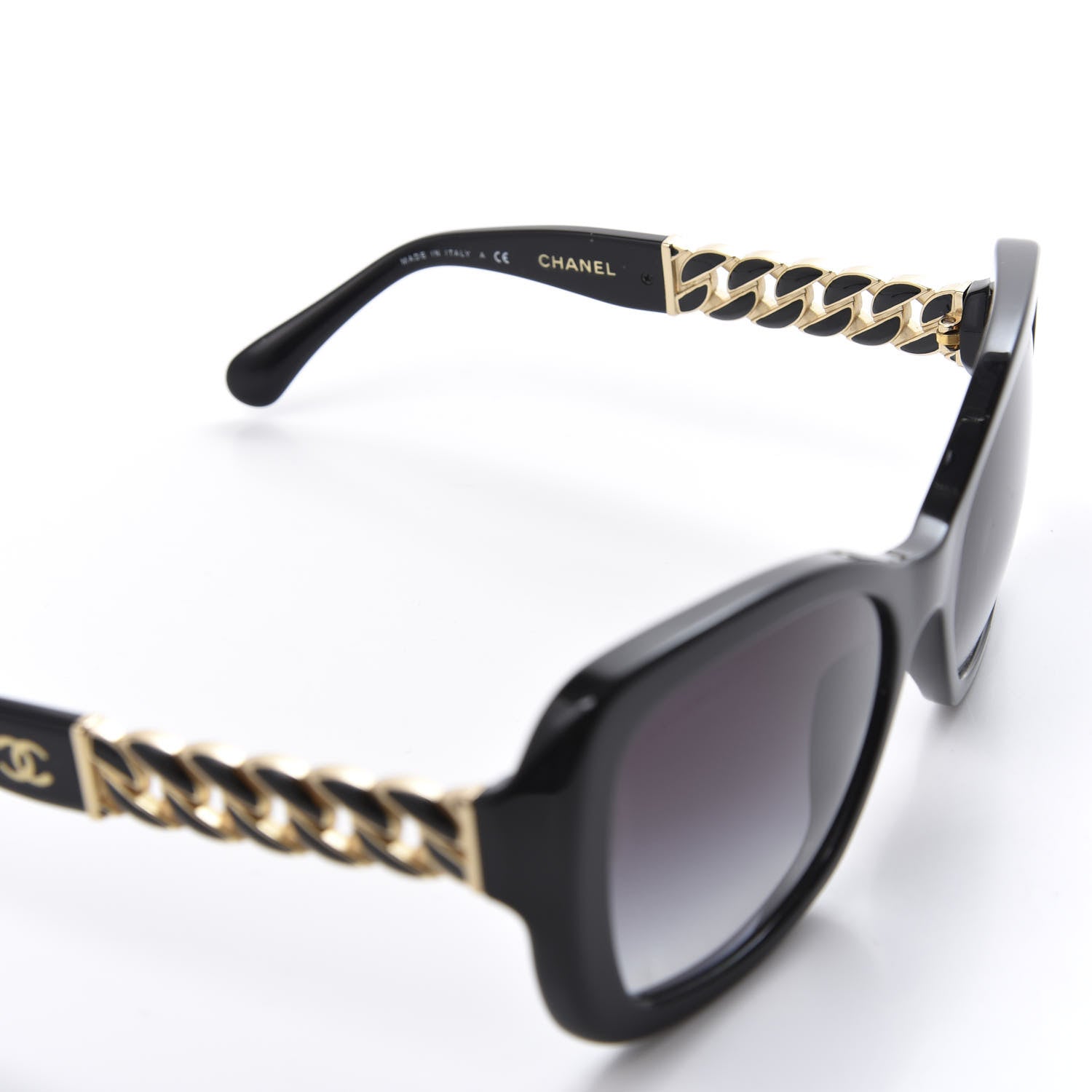 Chanel Acetate Metal Chain Square Sunglasses 5305 Black 6 of 8