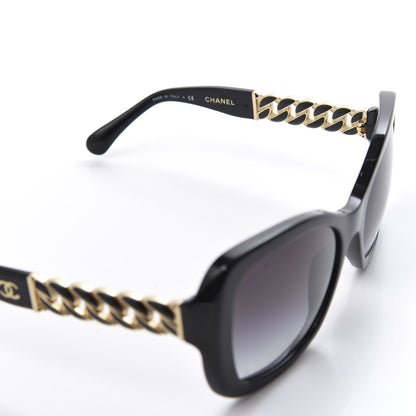 Chanel Acetate Metal Chain Square Sunglasses 5305 Black 6 of 8