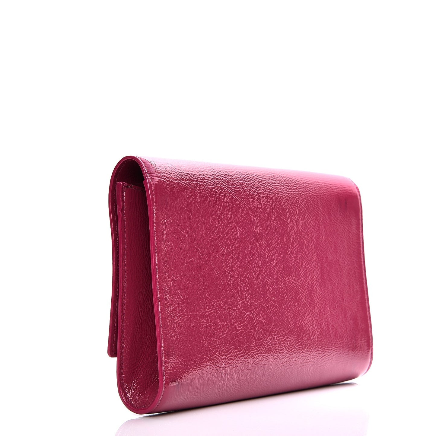 Textured Patent Monogram Large Belle De Jour Clutch Fuchsia