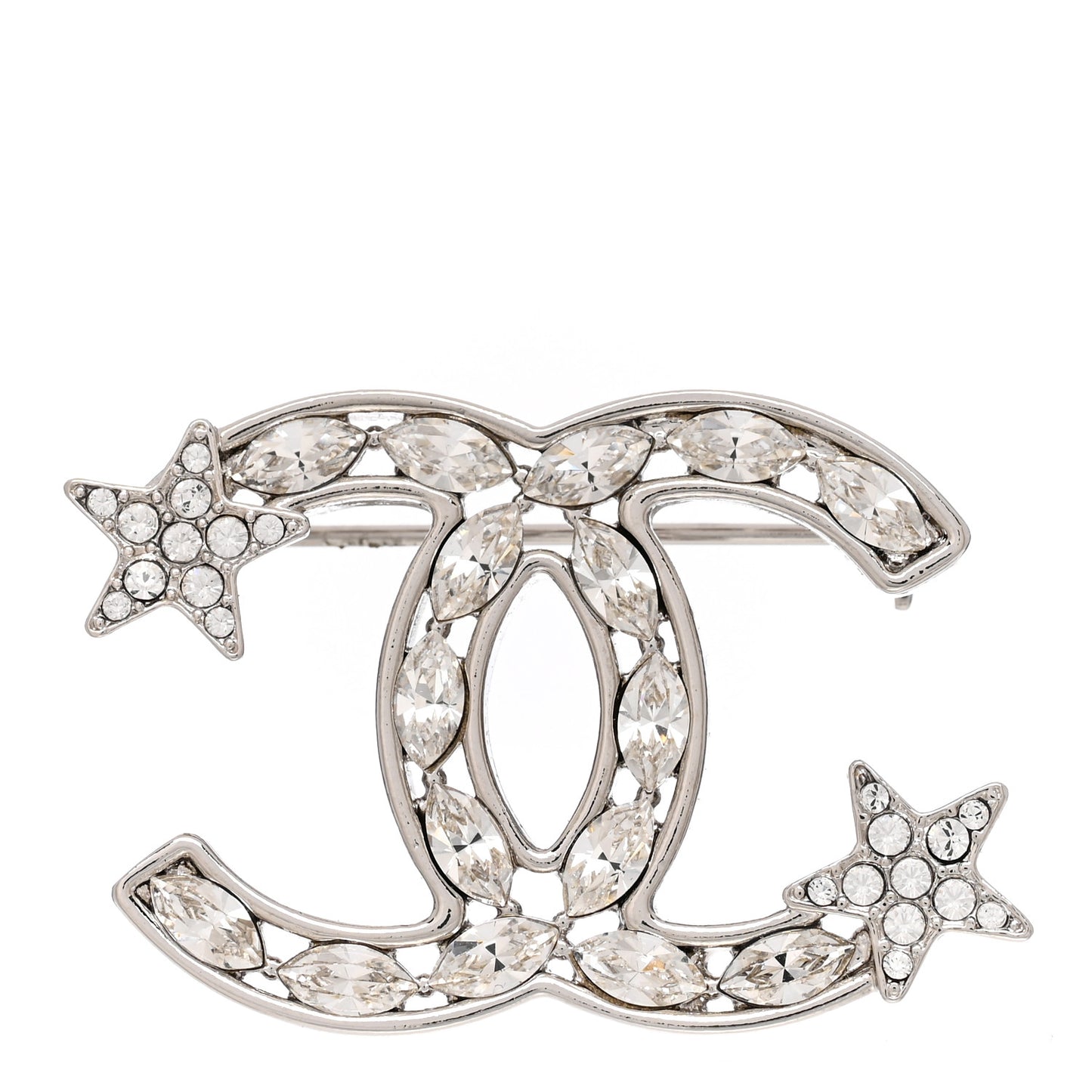 Crystal Starfall CC Brooch Silver