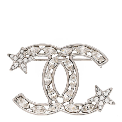 Chanel Crystal Starfall CC Brooch Silver 1 of 5
