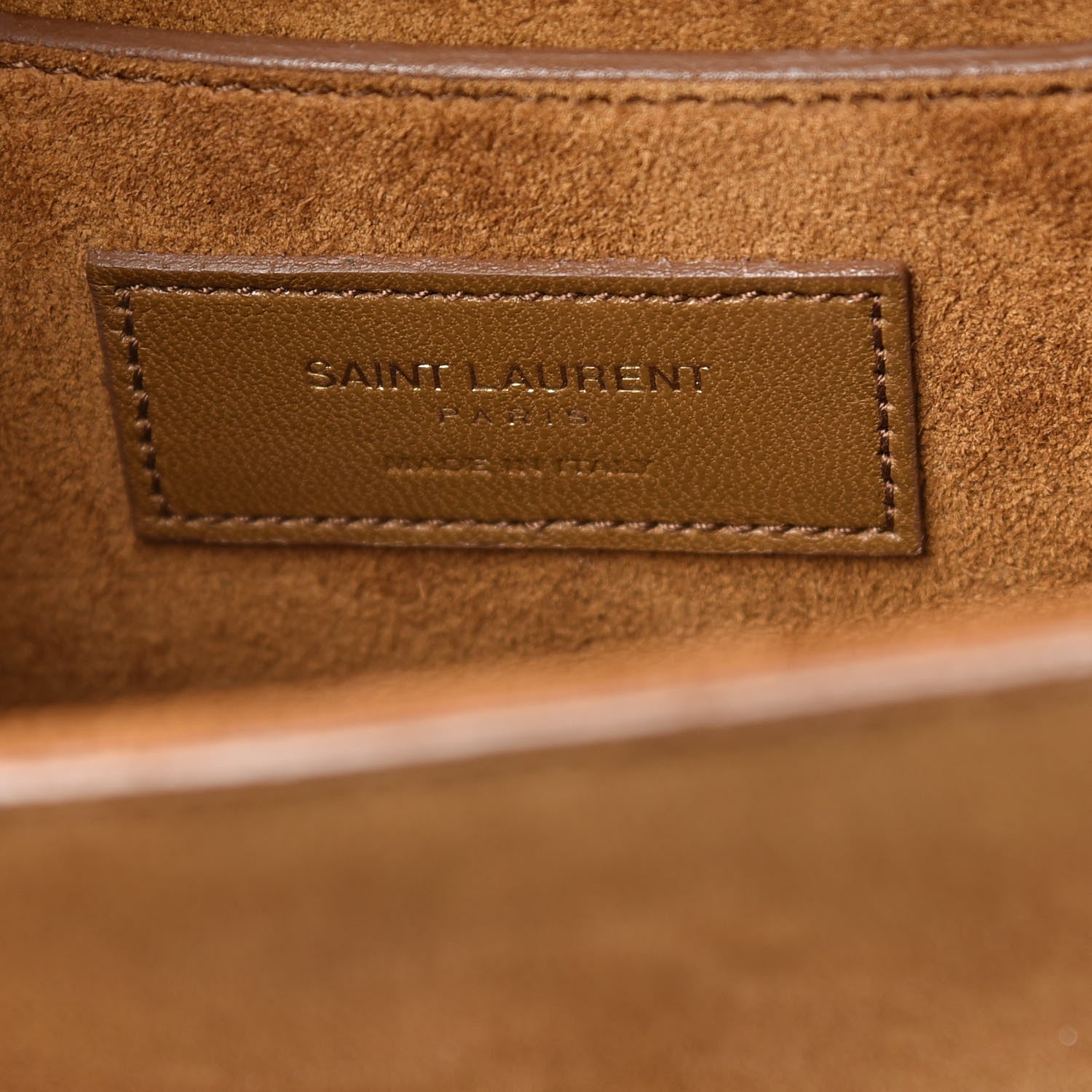 Saint Laurent Suede Fringe Baby Monogram Satchel Light Ocre 8 of 12