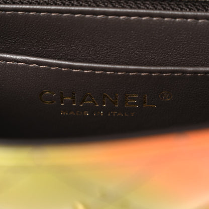Chanel Shaded Patent Calfskin Quilted Mini Rectangular Flap Green Orange Dark Brown 6 of 10