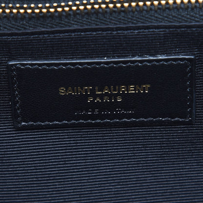 Saint Laurent Grain De Poudre Matelasse Chevron Monogram Shopping Bag Black 7 of 9