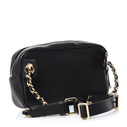 Chanel Calfskin Stitched Casual Trip Waist Bag Black 3 of 11