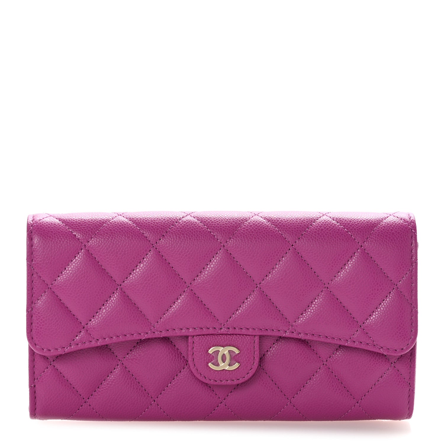 Chanel Caviar Quilted Large Flap Wallet Purple 1 of 9