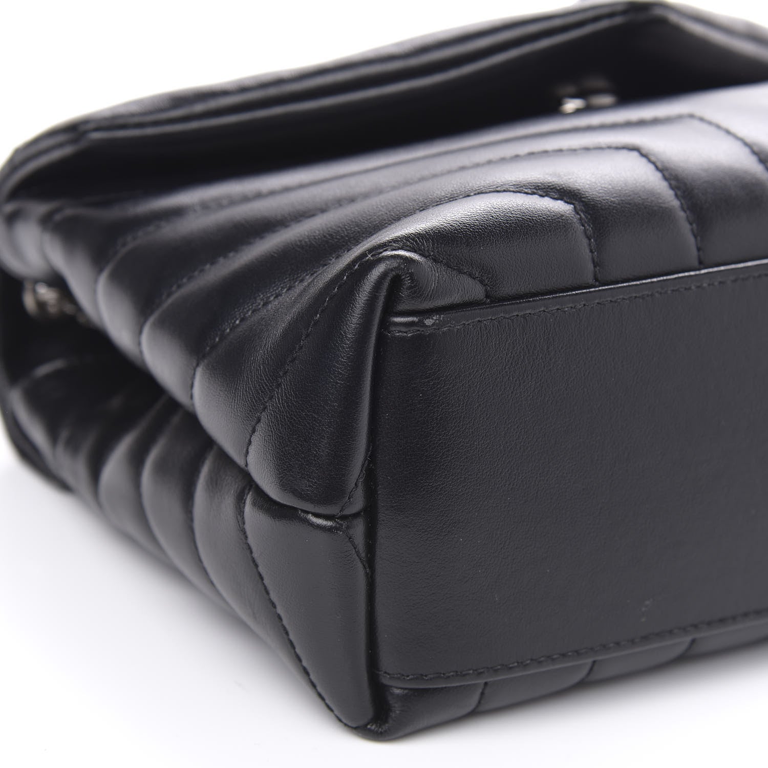 Saint Laurent Calfskin Y Quilted Monogram Small Loulou Chain Satchel Black 9 of 14