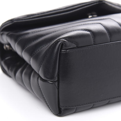 Saint Laurent Calfskin Y Quilted Monogram Small Loulou Chain Satchel Black 9 of 14