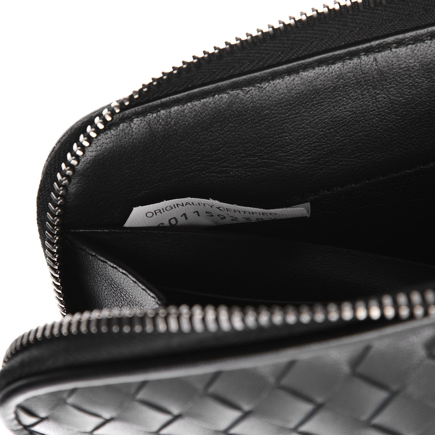 Nappa Intrecciato Zip Around Wallet Black