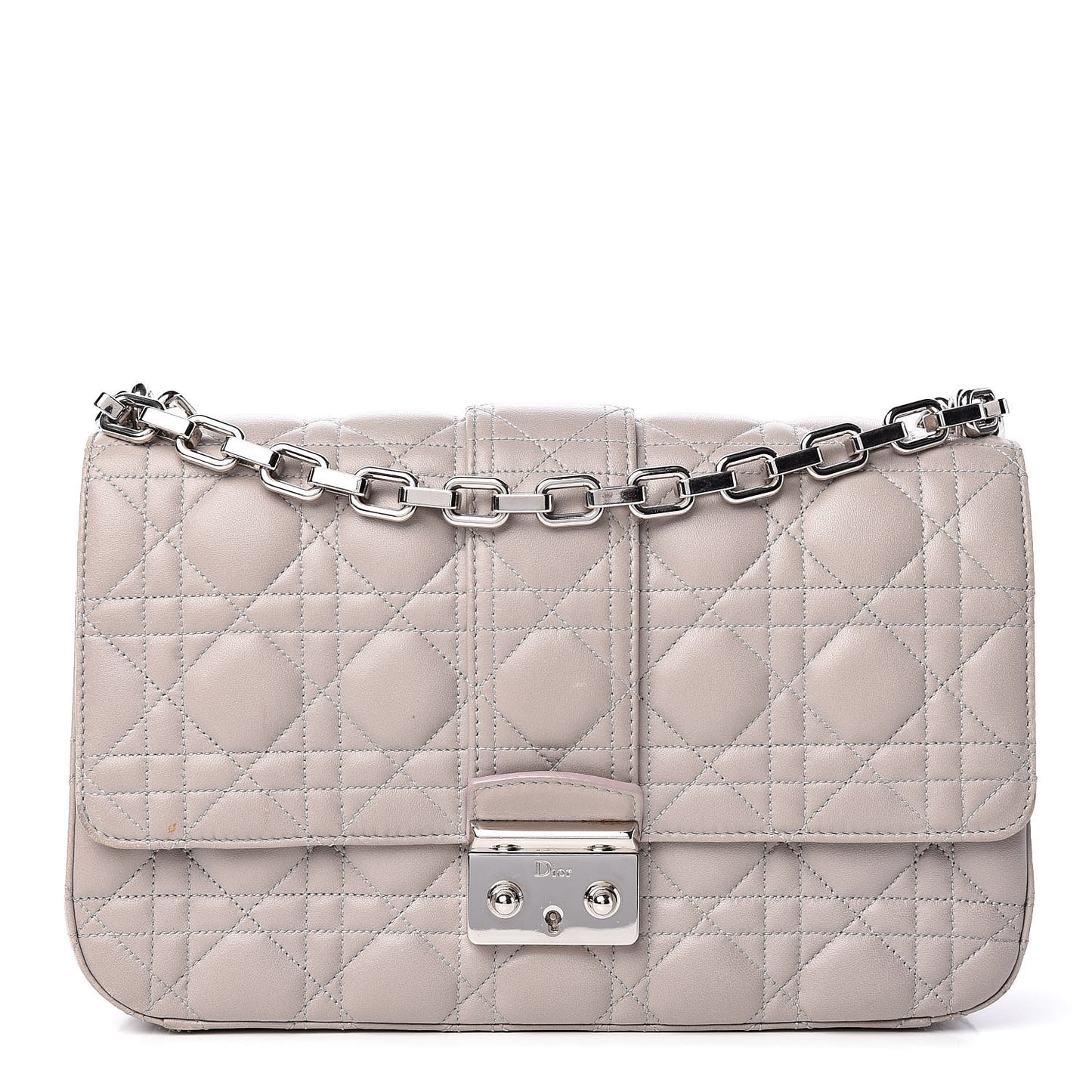 Lambskin Cannage Medium Miss Dior Flap Grey