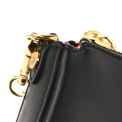 Fendi Vitello Dolce Elite Monster Eyes Bi-Color Baguette Pouch Black Yellow 13 of 14