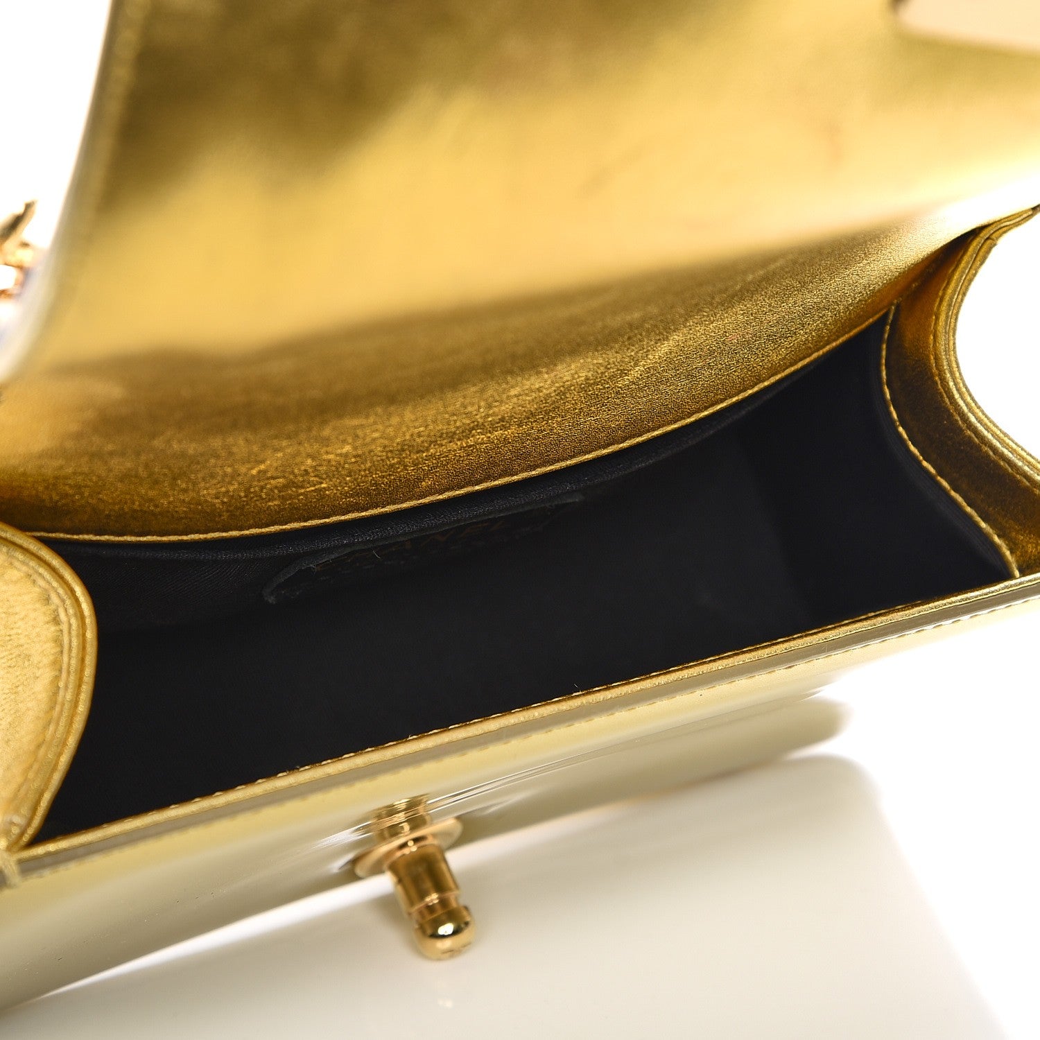 Chanel Metallic Patent Calfskin Quilted Small Boy Flap Gold 5 of 9