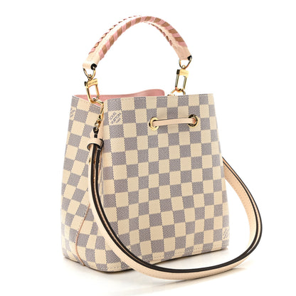 Louis Vuitton Damier Azur Braided Neonoe BB Pink 3 of 11
