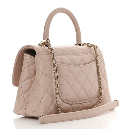 Chanel Caviar Quilted Mini Coco Handle Flap Beige 3 of 10