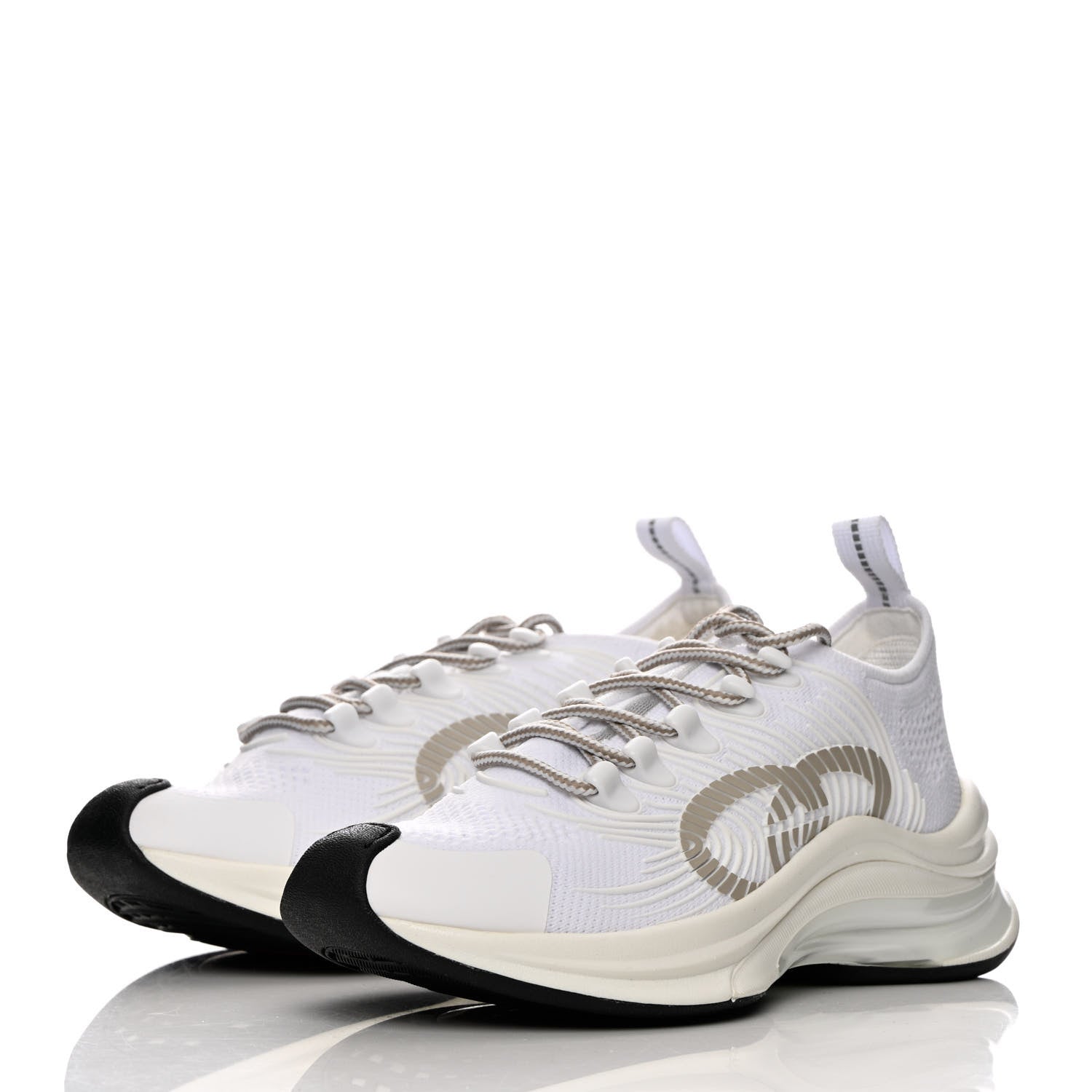 Gucci Technical Knit Fabric Waves Womens Gucci Run Sneakers 35 Great White Thunder 3 of 8