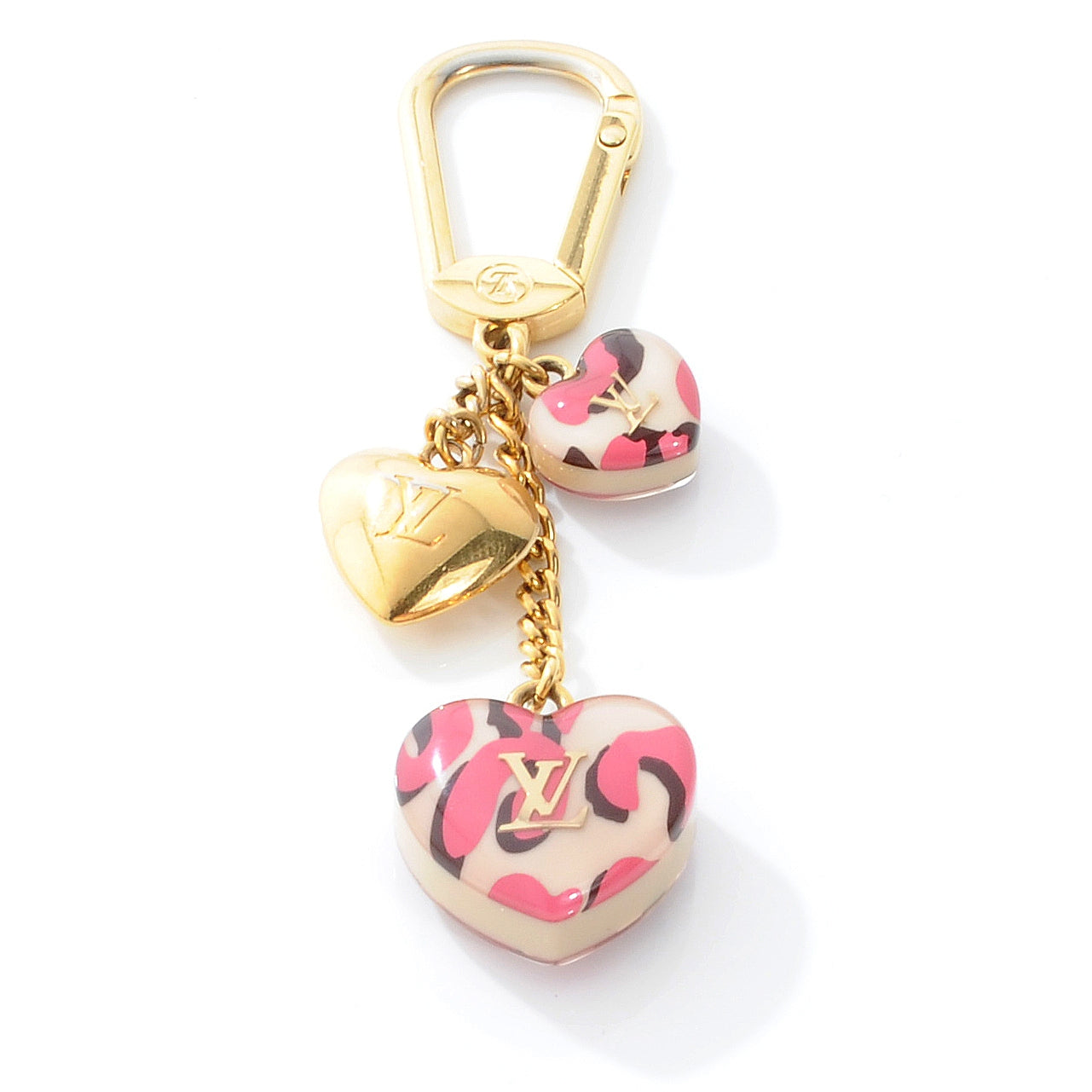 Resin Leopard Key Holder Blanc Corail