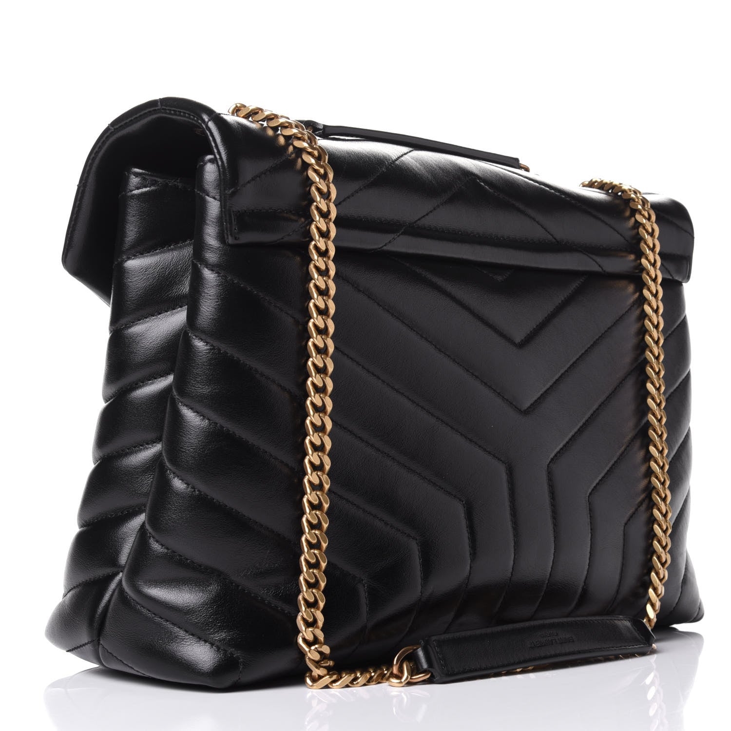 Saint Laurent Calfskin Y Quilted Monogram Medium Loulou Chain Satchel Black 3 of 10