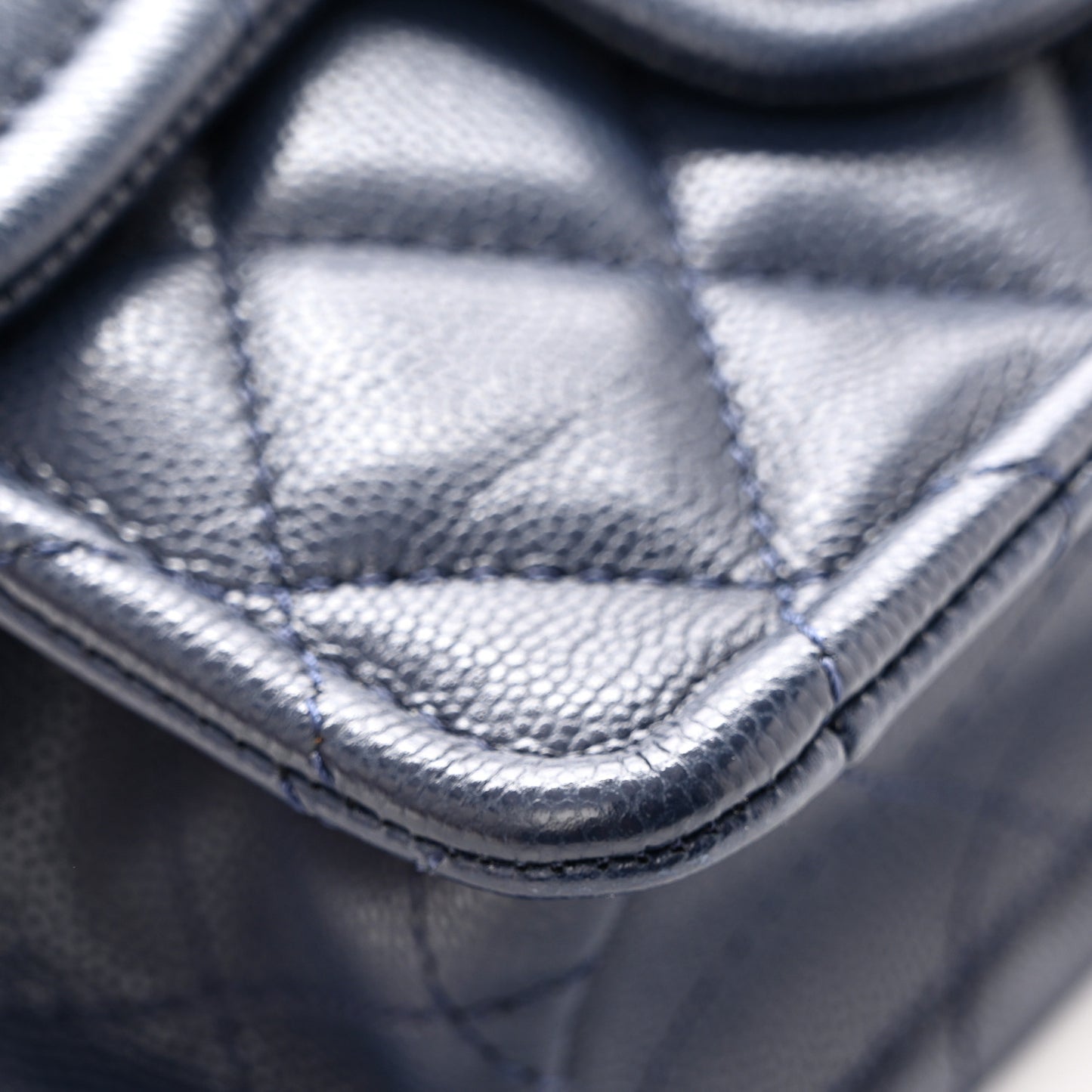 Caviar Quilted Mini Sweet Classic Flap Navy Blue
