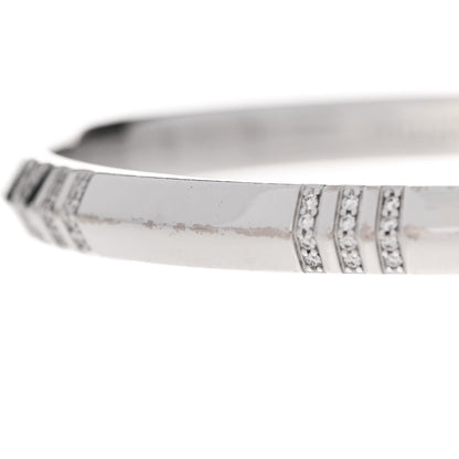 Tiffany 18K White Gold Diamond Atlas Narrow Hinged Bangle Bracelet 4 of 5