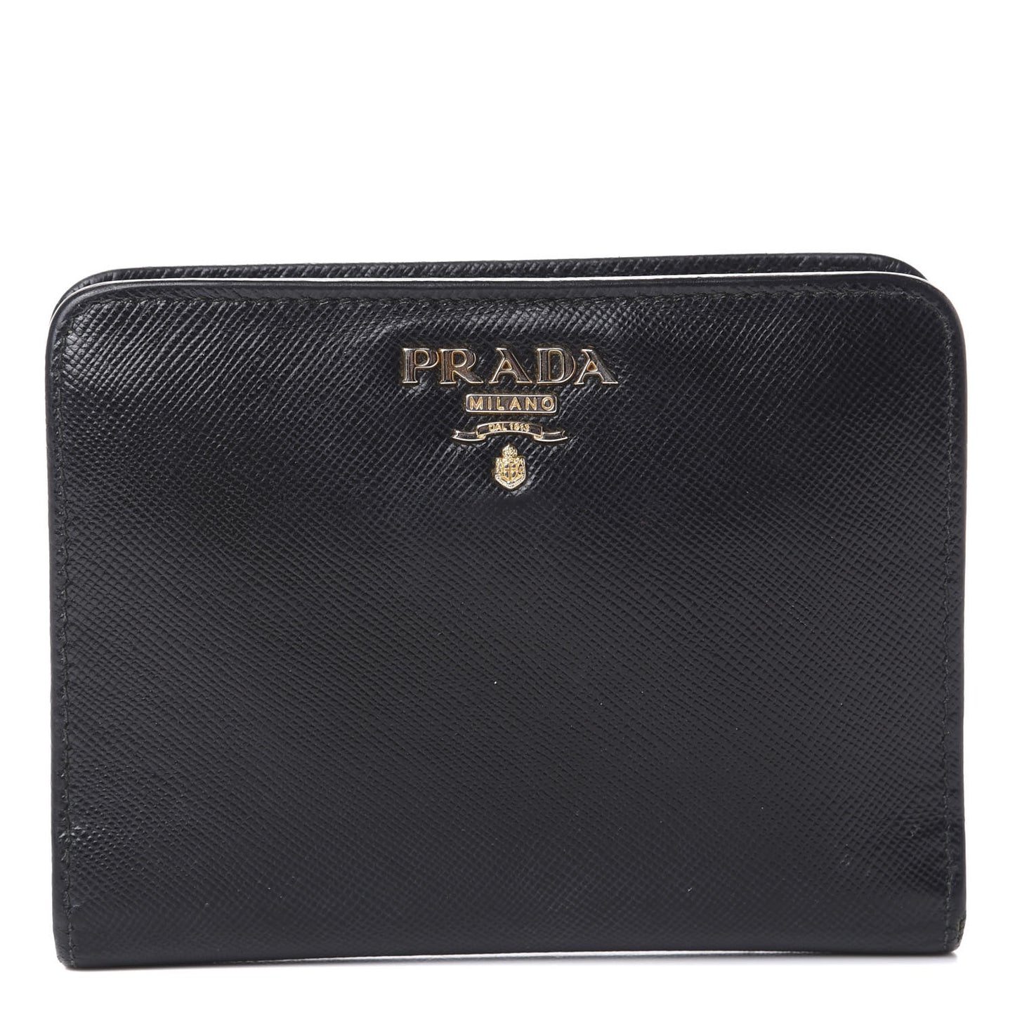 Saffiano Compact Bi-Fold Wallet Black