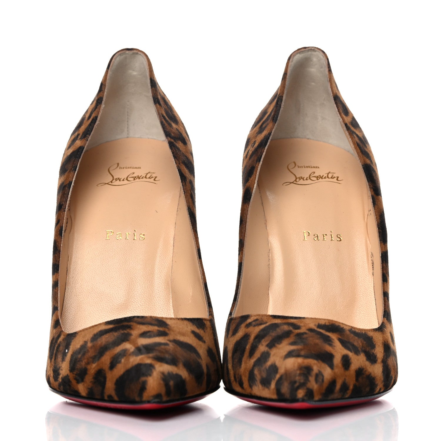 Christian Louboutin Veau Velours Pigalle Follies 100 Pumps 41 Leopard 2 of 14