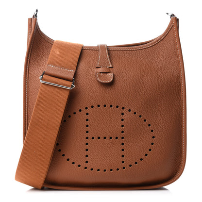 Hermes Taurillon Clemence Evelyne III PM Gold 1 of 12