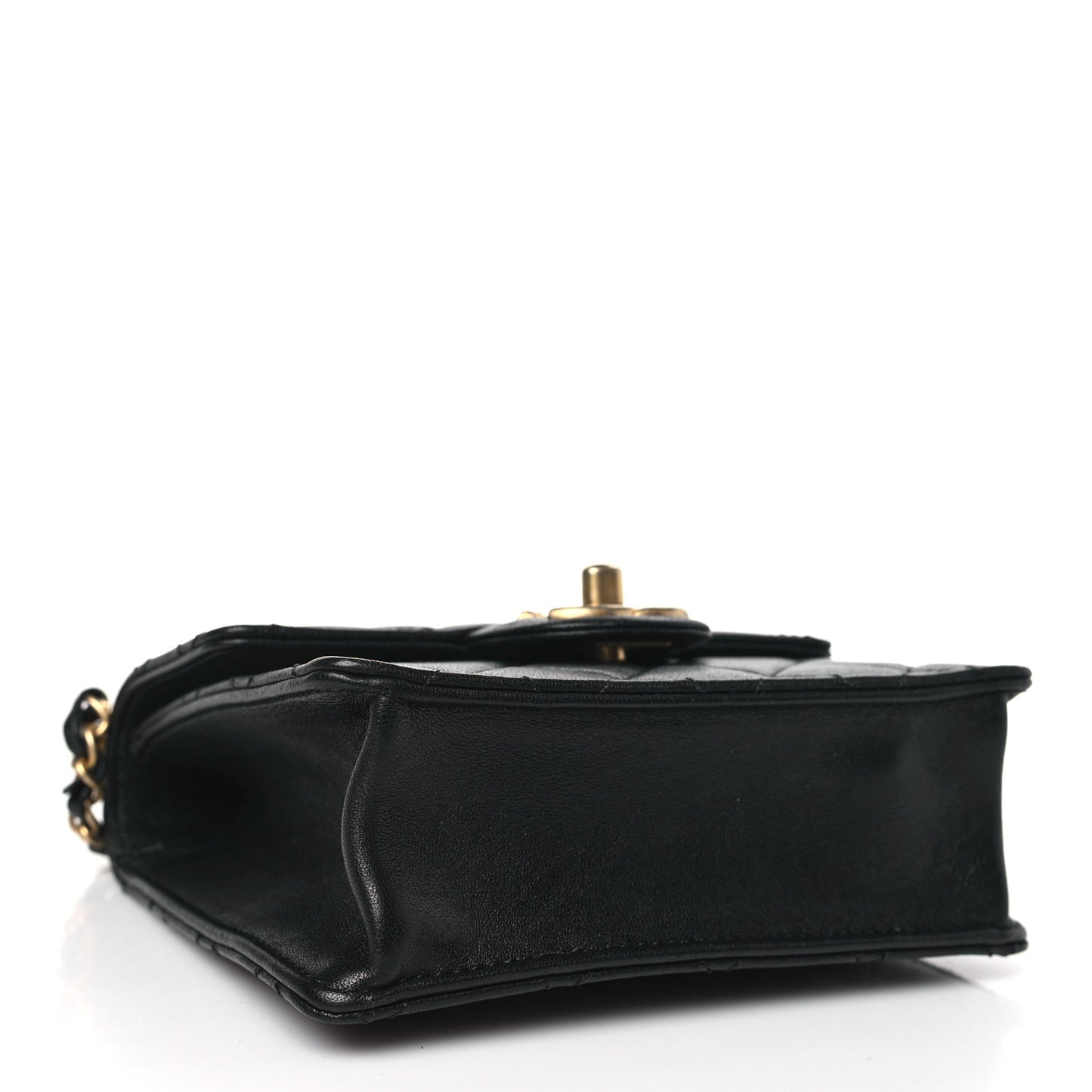 Lambskin Quilted Chic Pearls Flap Black
