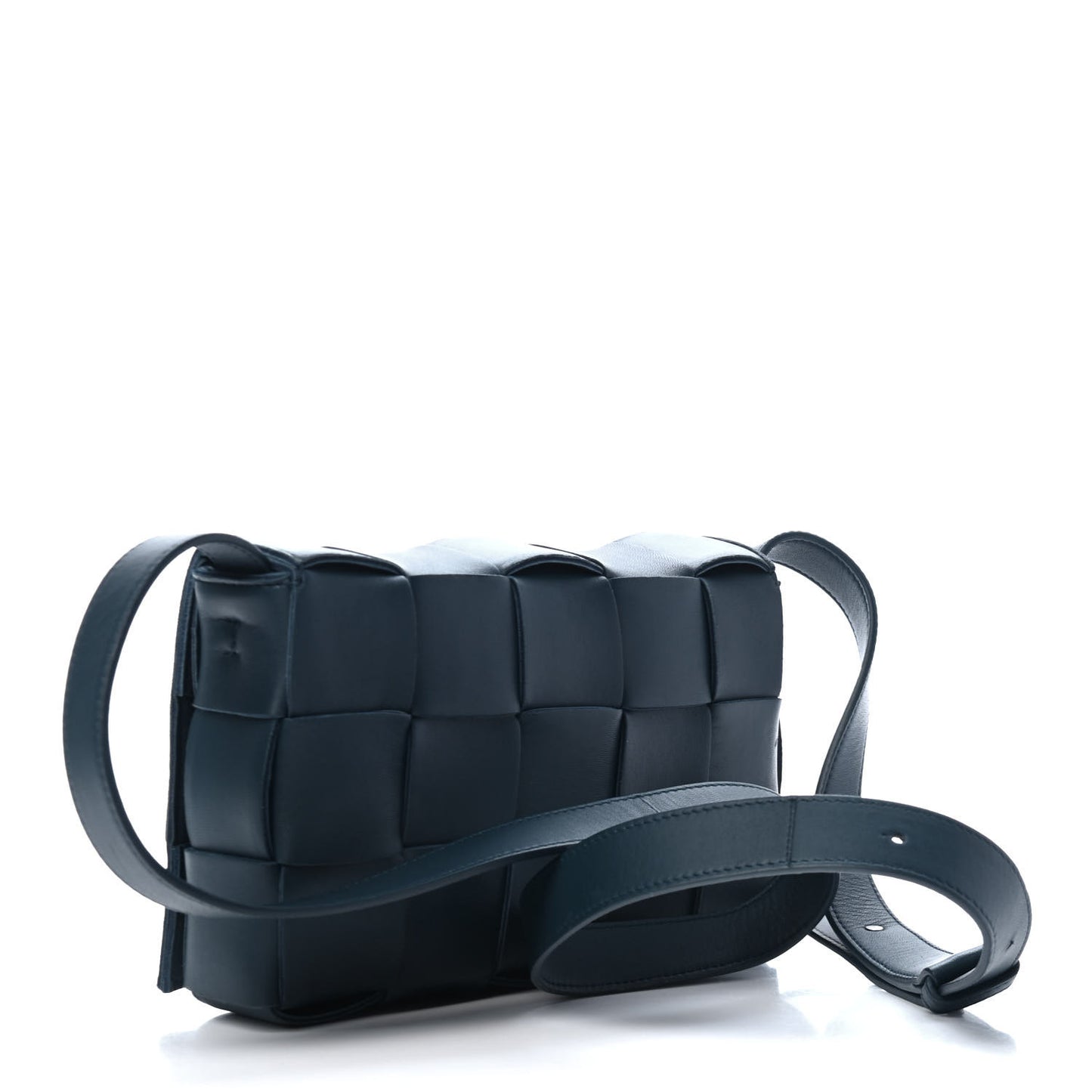 Nappa Maxi Intreccio Cassette Bag Petrol Blue