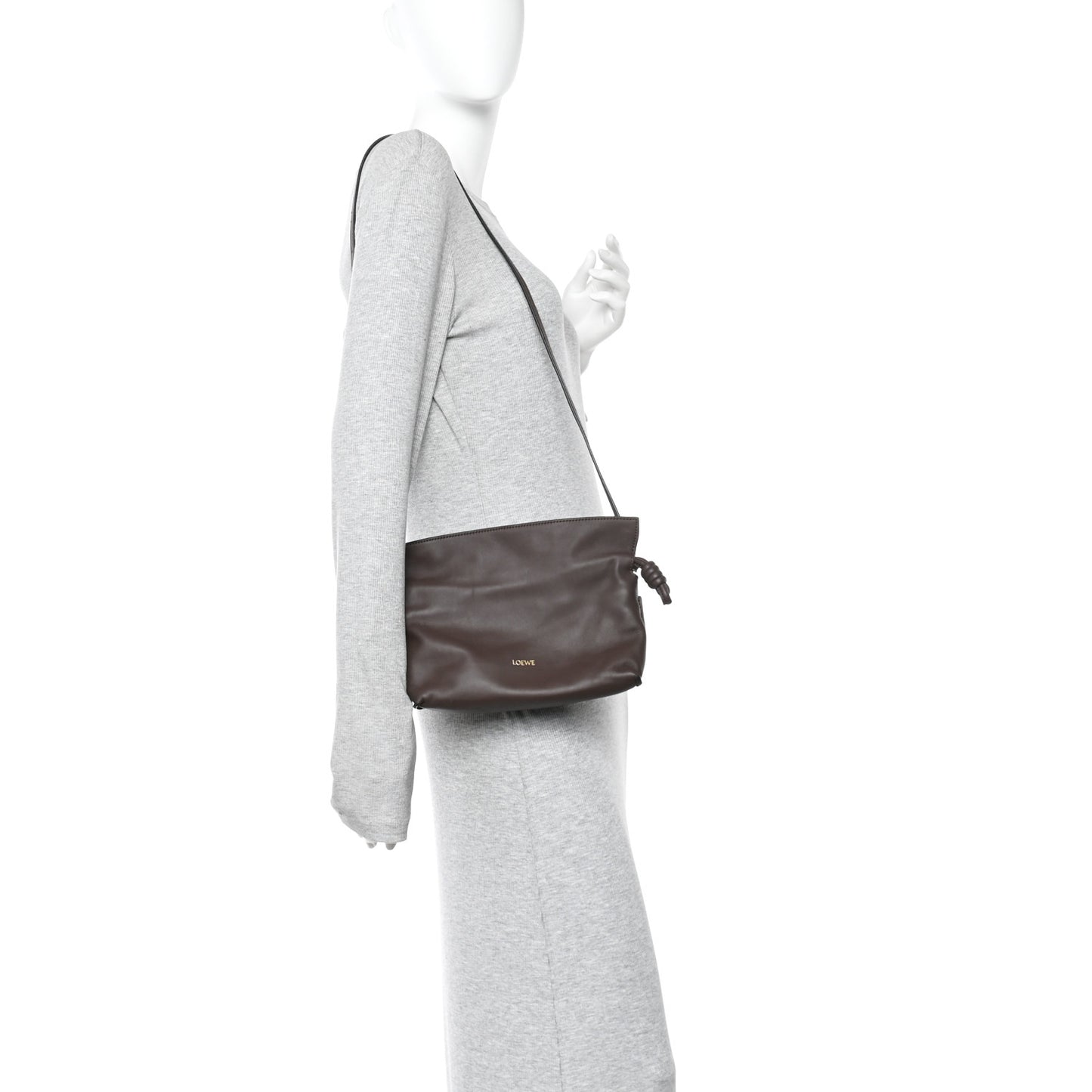 Calfskin Mini Flamenco Knot Bag Chocolate