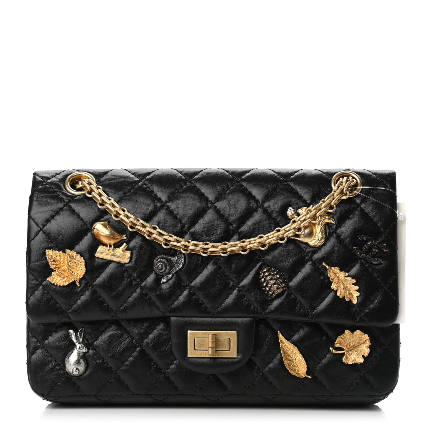Aged Calfskin Lucky Charms 2.55 Reissue 225 Flap Black