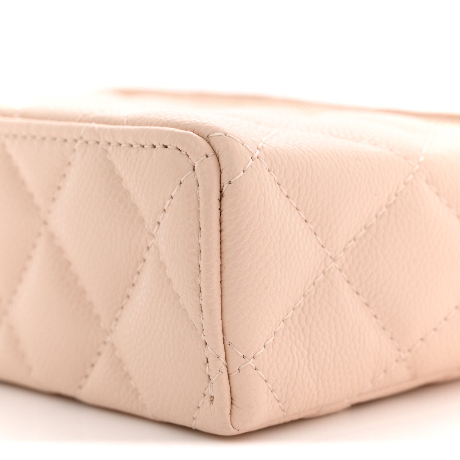 Chanel Caviar Quilted Top Handle Slim Vanity With Chain Beige 10 of 11