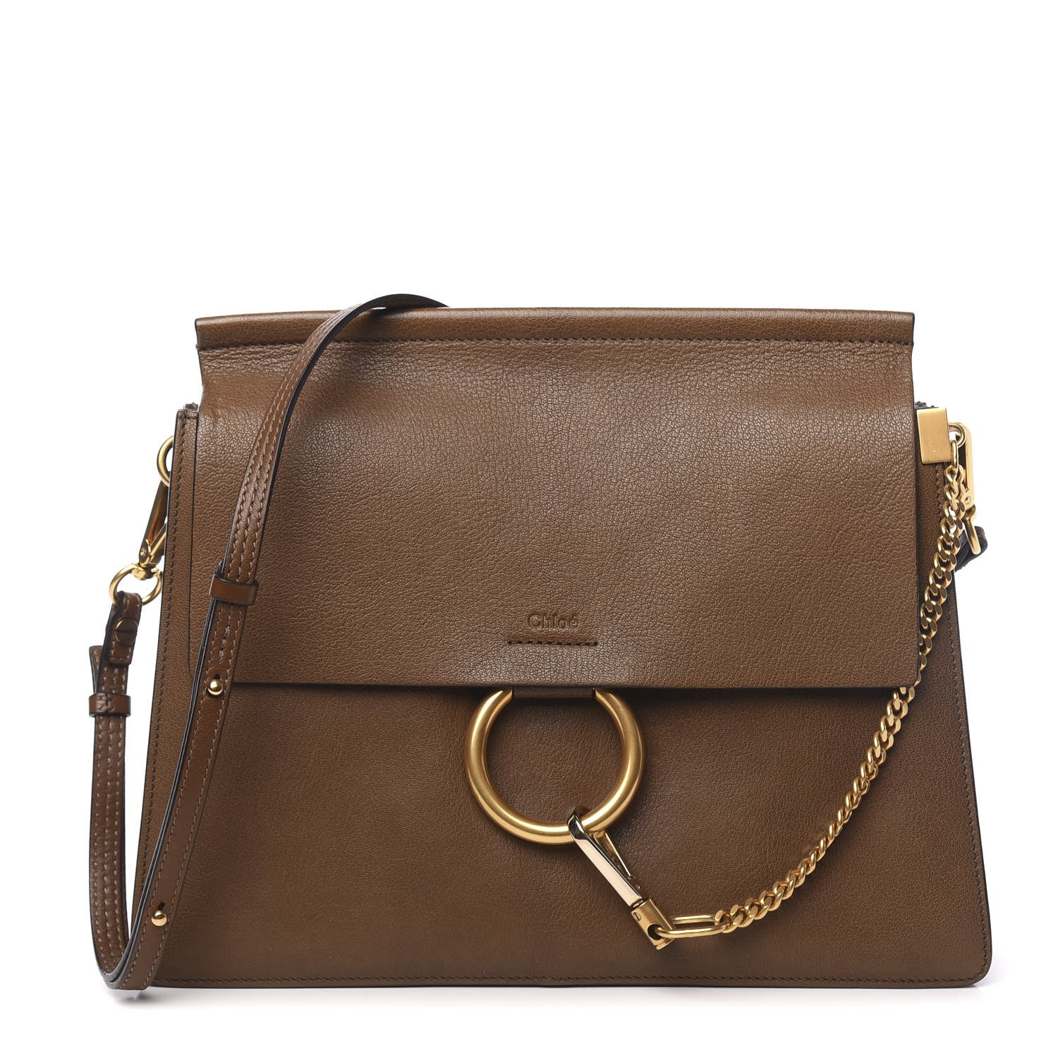 Chloe Goatskin Medium Faye Shoulder Bag Woody Khaki 1 of 10
