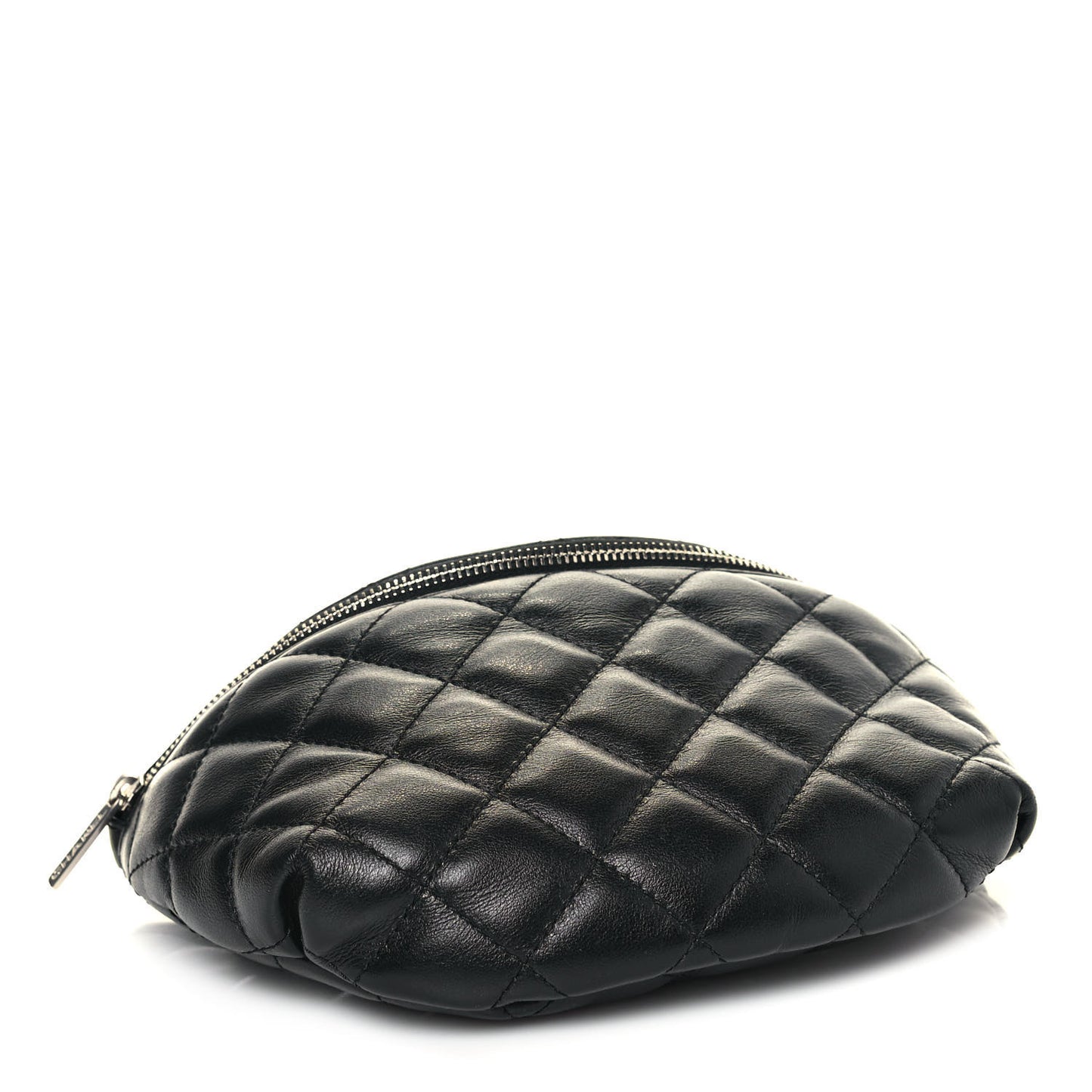 Calfskin Quilted Waist Belt Bag Black
