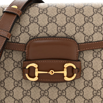 Gucci GG Supreme Monogram Horsebit 1955 Shoulder Bag Beige Brown Sugar 8 of 11