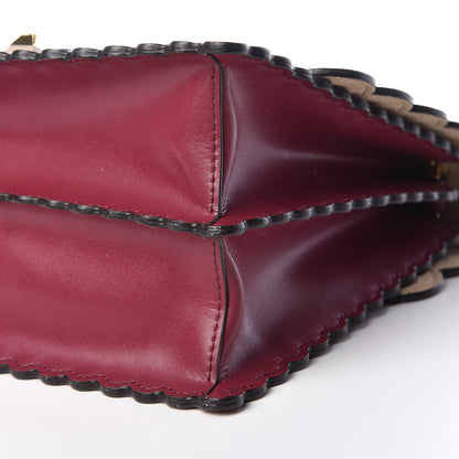 Fendi Vitello Liberty Scalloped Studded Kan I Shoulder Bag Black Cherry 9 of 9