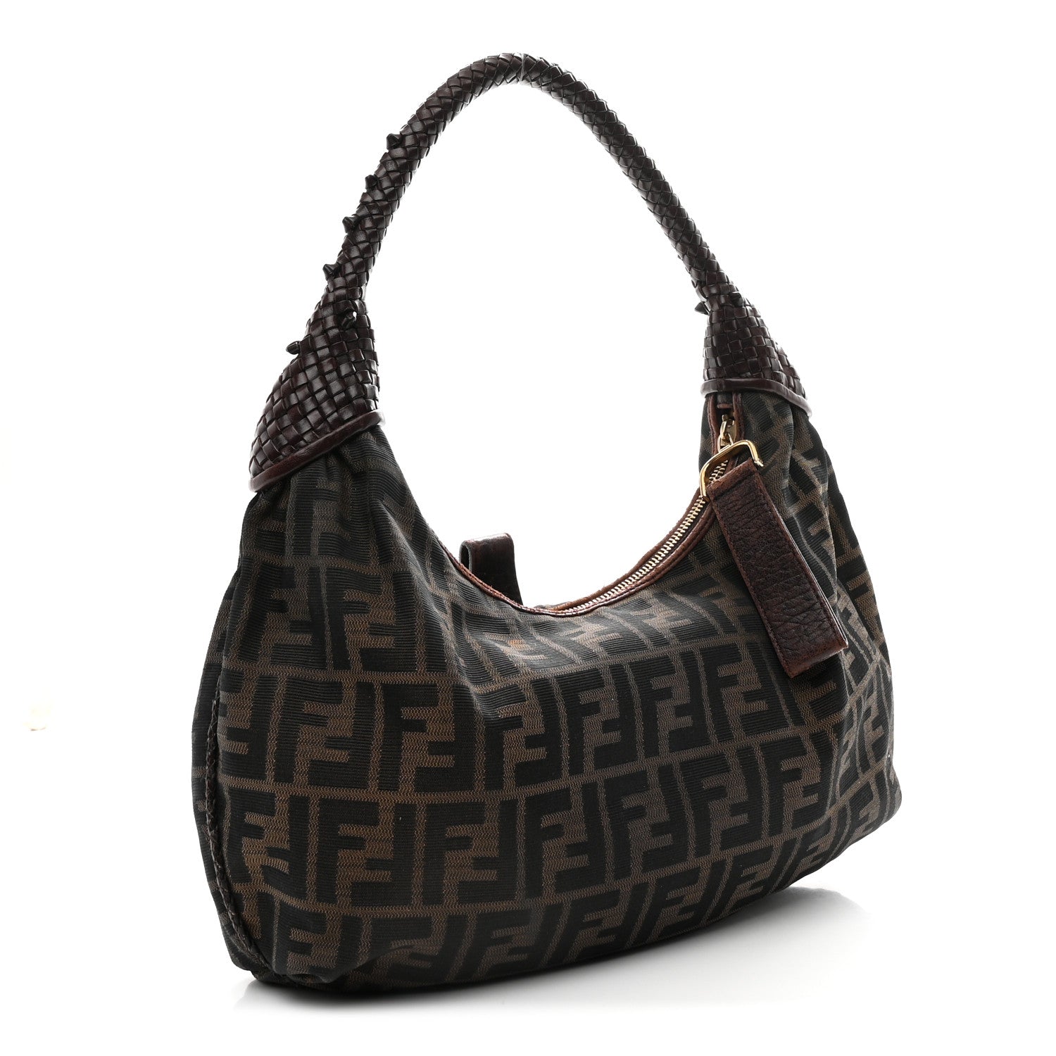 ショルダーバッグ Fendi Borsa Hobo Spy Zucca Shoulder Bag FENDI Spy Bag Nylon Zucca Shoulder Tote Handbag Studs Large Size