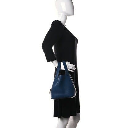 Hermes Taurillon Clemence Picotin Lock 18 PM Deep Blue 2 of 13