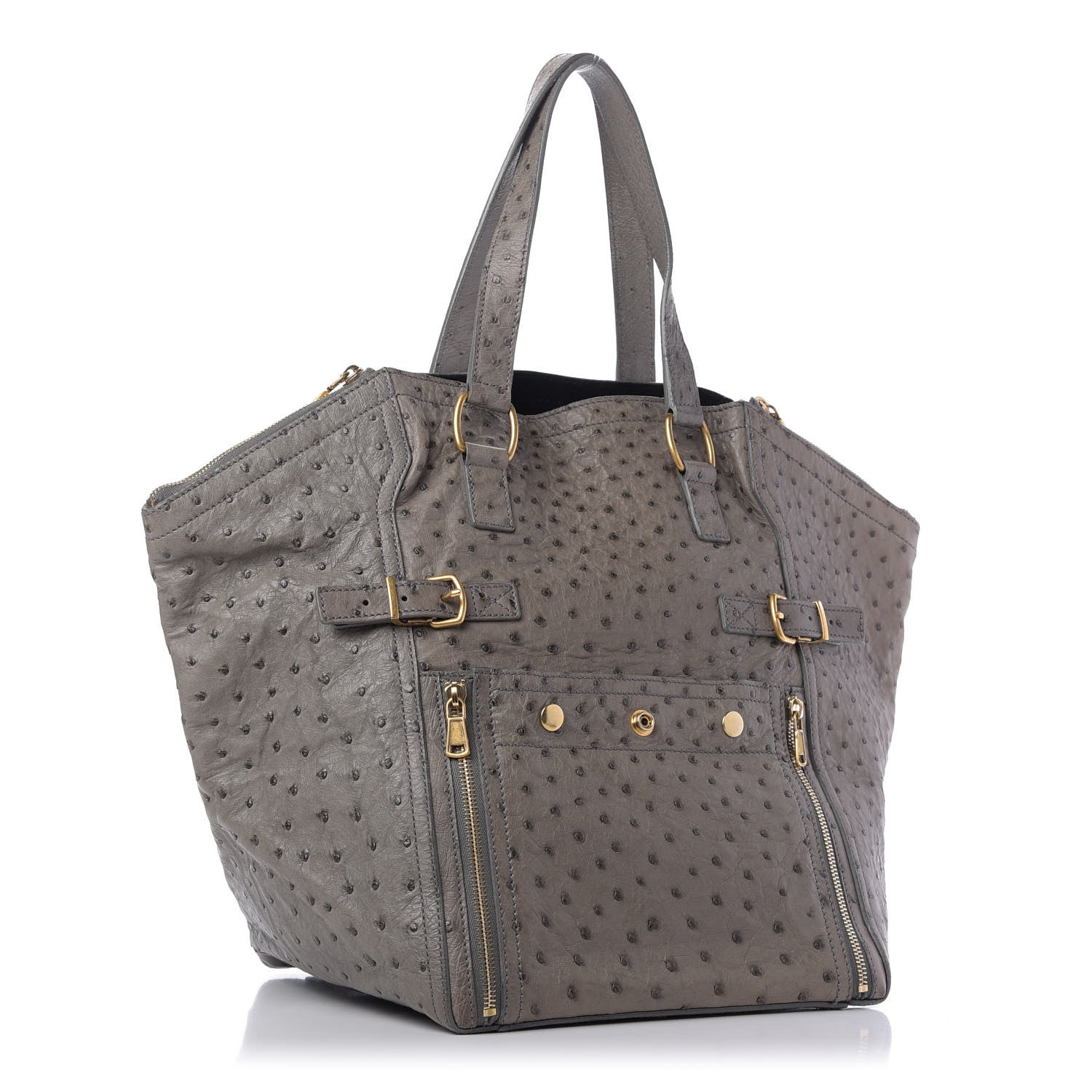 Saint Laurent Ostrich Medium Downtown Olive 3 of 9